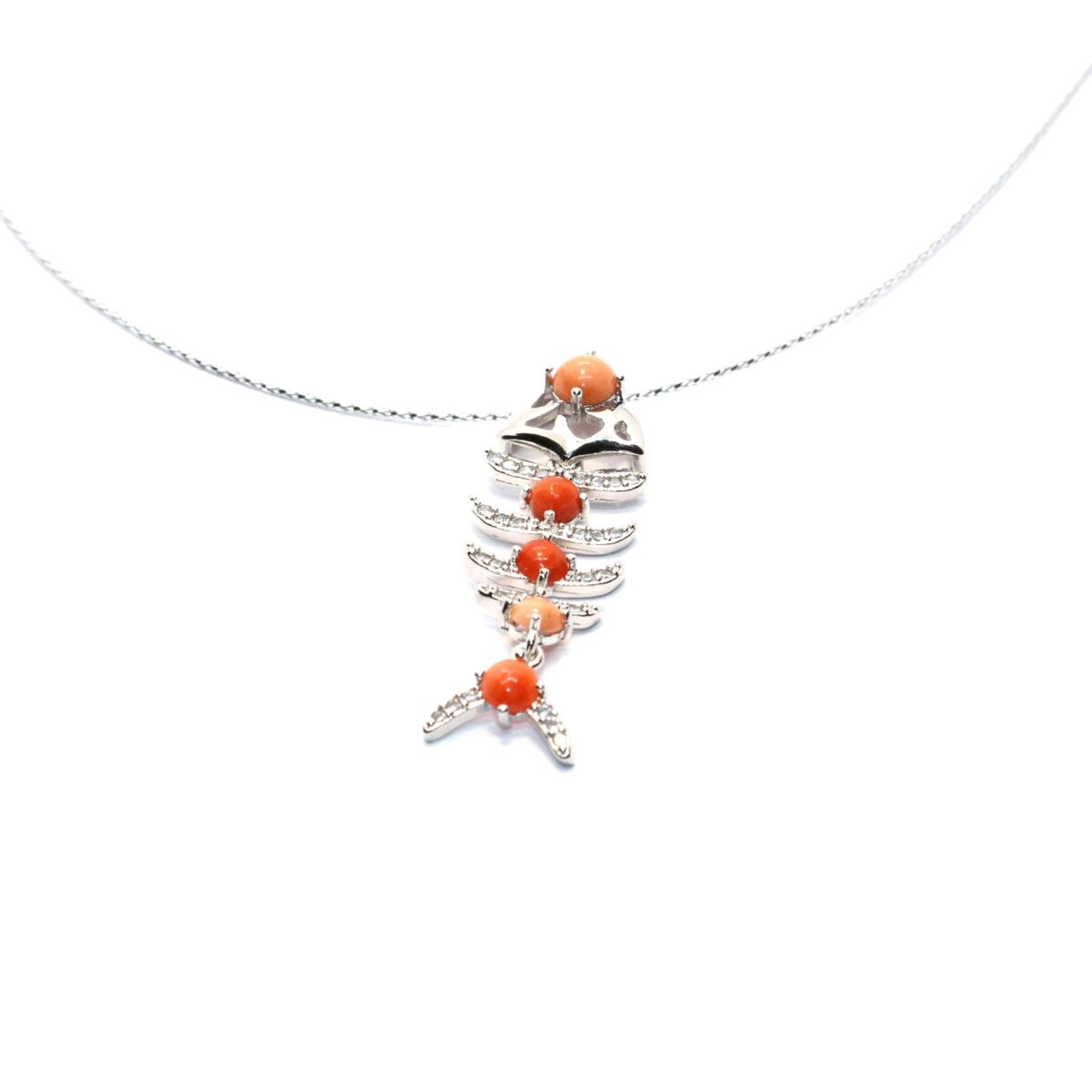 collana nature in argento e corallo