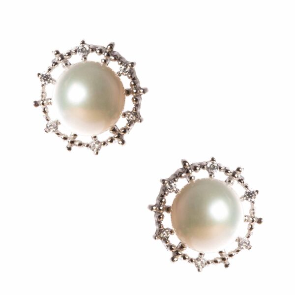 orecchini di perle coltivate e argento
