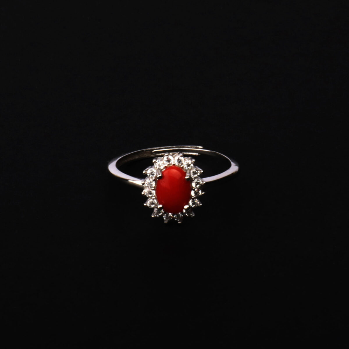 anello essence in argento e corallo